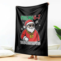 Feeling 67 This Christmas Throw Blanket Funny Cool Santa Six Seven Meme Holiday - Wonder Print Shop
