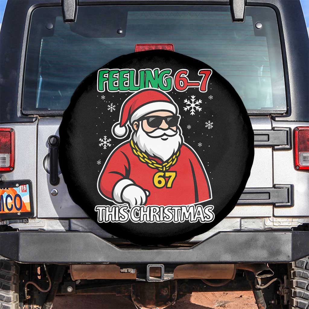 Feeling 67 This Christmas Spare Tire Cover Funny Cool Santa Six Seven Meme Holiday - Wonder Print Shop
