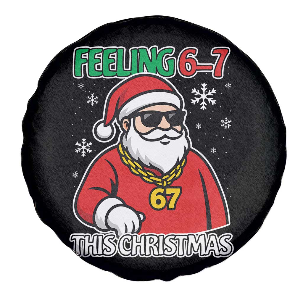 Feeling 67 This Christmas Spare Tire Cover Funny Cool Santa Six Seven Meme Holiday - Wonder Print Shop