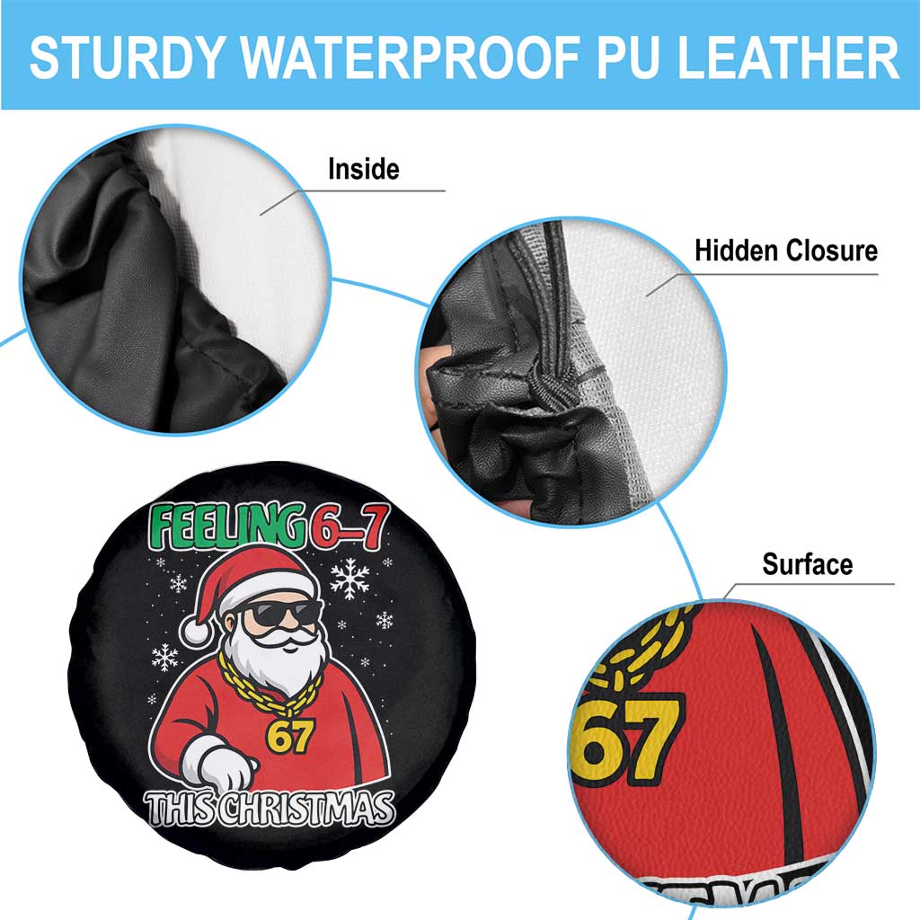 Feeling 67 This Christmas Spare Tire Cover Funny Cool Santa Six Seven Meme Holiday - Wonder Print Shop