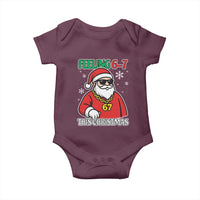 Feeling 67 This Christmas Baby Onesie Funny Cool Santa Six Seven Meme Holiday - Wonder Print Shop