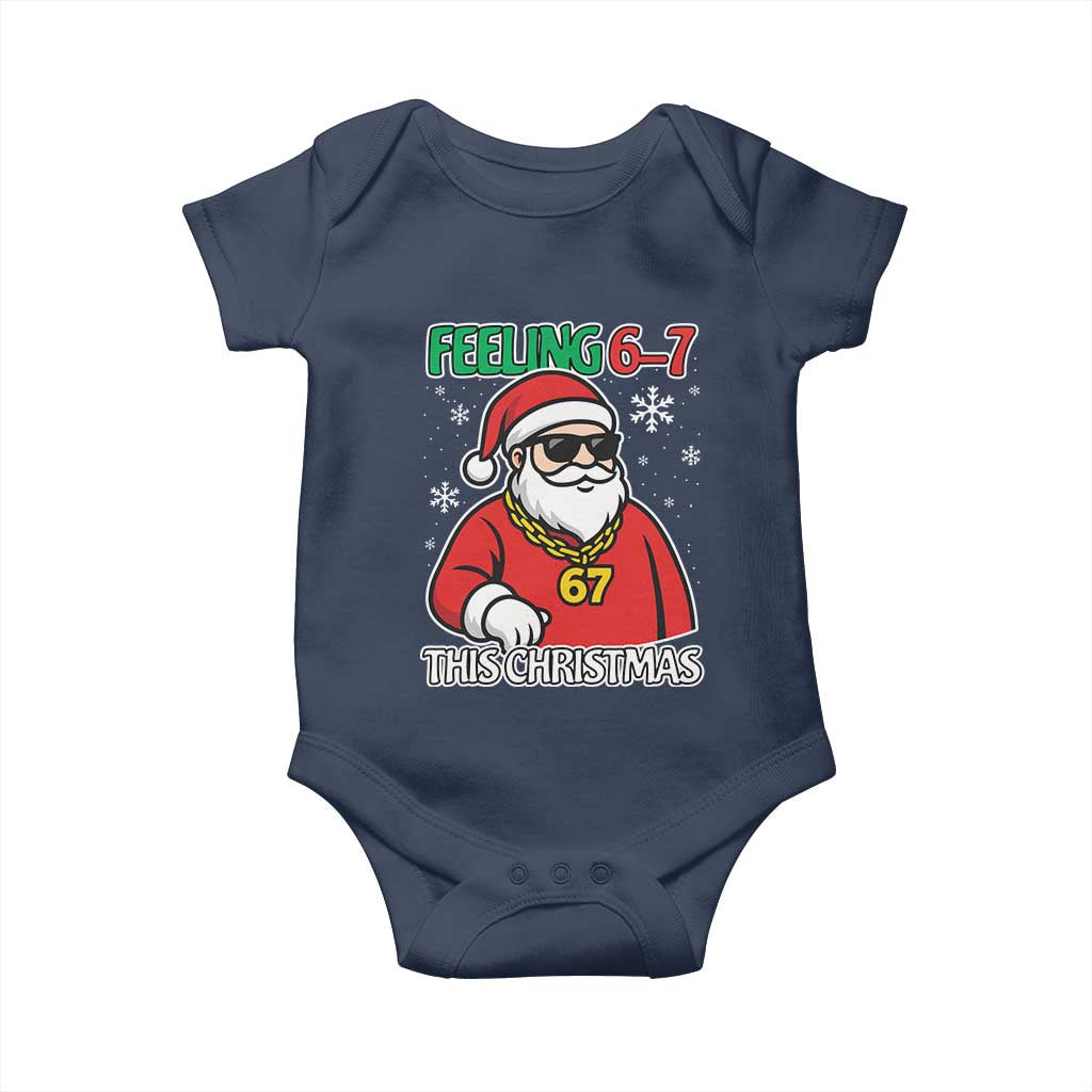 Feeling 67 This Christmas Baby Onesie Funny Cool Santa Six Seven Meme Holiday - Wonder Print Shop