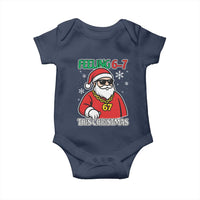 Feeling 67 This Christmas Baby Onesie Funny Cool Santa Six Seven Meme Holiday - Wonder Print Shop