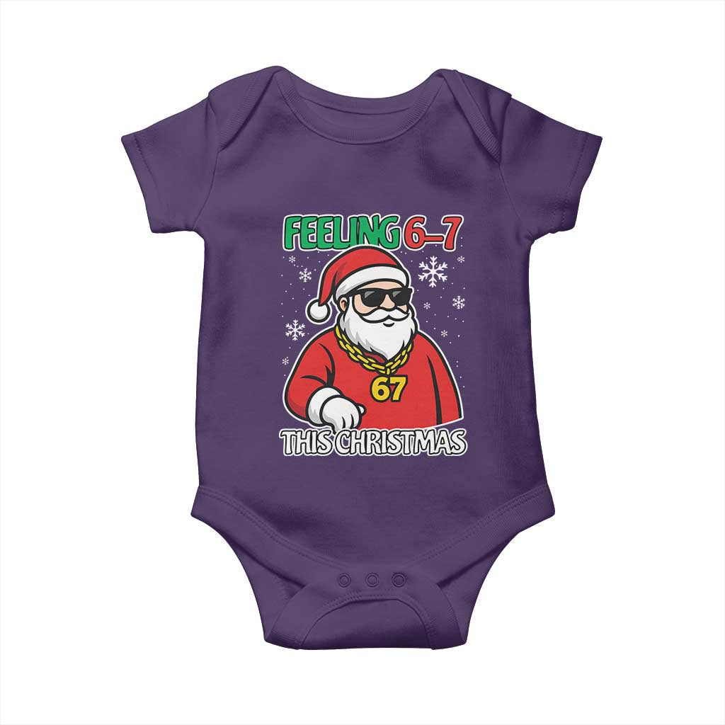Feeling 67 This Christmas Baby Onesie Funny Cool Santa Six Seven Meme Holiday - Wonder Print Shop