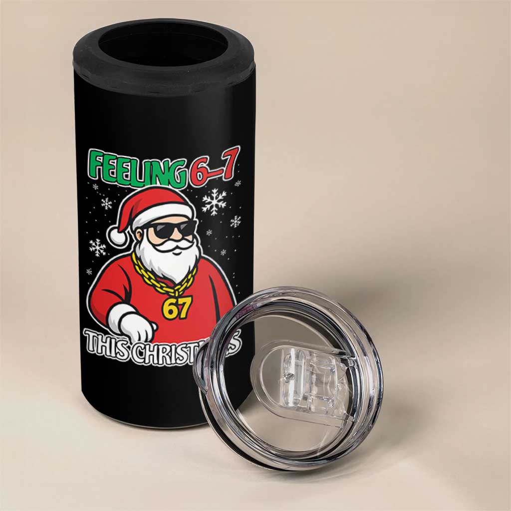 Feeling 67 This Christmas 4 in 1 Can Cooler Tumbler Funny Cool Santa Six Seven Meme Holiday - Wonder Print Shop