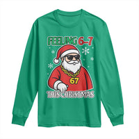 Feeling 67 This Christmas Long Sleeve Shirt Funny Cool Santa Six Seven Meme Holiday - Wonder Print Shop