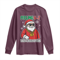 Feeling 67 This Christmas Long Sleeve Shirt Funny Cool Santa Six Seven Meme Holiday - Wonder Print Shop