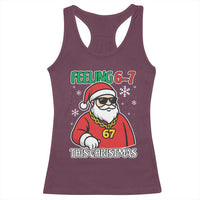 Feeling 67 This Christmas Racerback Tank Top Funny Cool Santa Six Seven Meme Holiday - Wonder Print Shop