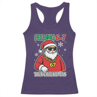 Feeling 67 This Christmas Racerback Tank Top Funny Cool Santa Six Seven Meme Holiday - Wonder Print Shop