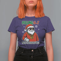 Feeling 67 This Christmas T Shirt For Women Funny Cool Santa Six Seven Meme Holiday - Wonder Print Shop