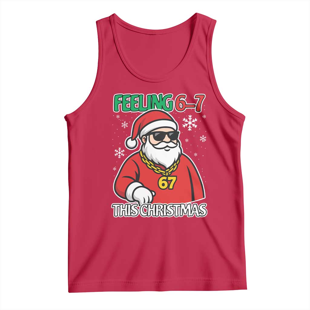 Feeling 67 This Christmas Tank Top Funny Cool Santa Six Seven Meme Holiday - Wonder Print Shop