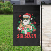 Cool Santa Six Seven Meme Christmas Garden Flag Funny 67 Holiday Hand Sign with Hipster Vibes - Wonder Print Shop