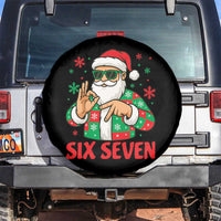 Cool Santa Six Seven Meme Christmas Spare Tire Cover Funny 67 Holiday Hand Sign with Hipster Vibes - Wonder Print Shop