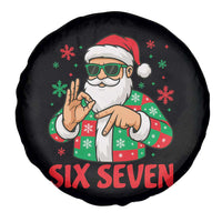 Cool Santa Six Seven Meme Christmas Spare Tire Cover Funny 67 Holiday Hand Sign with Hipster Vibes - Wonder Print Shop