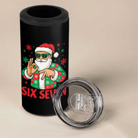 Cool Santa Six Seven Meme Christmas 4 in 1 Can Cooler Tumbler Funny 67 Holiday Hand Sign with Hipster Vibes - Wonder Print Shop