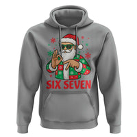 Cool Santa Six Seven Meme Christmas Hoodie Funny 67 Holiday Hand Sign with Hipster Vibes - Wonder Print Shop
