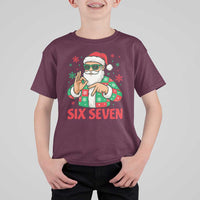Cool Santa Six Seven Meme Christmas T Shirt For Kid Funny 67 Holiday Hand Sign with Hipster Vibes - Wonder Print Shop