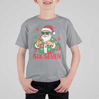 Cool Santa Six Seven Meme Christmas T Shirt For Kid Funny 67 Holiday Hand Sign with Hipster Vibes - Wonder Print Shop