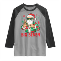 Cool Santa Six Seven Meme Christmas Raglan Shirt Funny 67 Holiday Hand Sign with Hipster Vibes - Wonder Print Shop