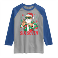 Cool Santa Six Seven Meme Christmas Raglan Shirt Funny 67 Holiday Hand Sign with Hipster Vibes - Wonder Print Shop