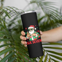 Cool Santa Six Seven Meme Christmas Skinny Tumbler Funny 67 Holiday Hand Sign with Hipster Vibes - Wonder Print Shop