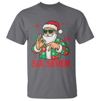 Cool Santa Six Seven Meme Christmas T Shirt Funny 67 Holiday Hand Sign with Hipster Vibes - Wonder Print Shop