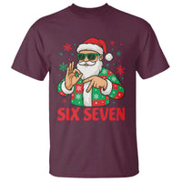 Cool Santa Six Seven Meme Christmas T Shirt Funny 67 Holiday Hand Sign with Hipster Vibes - Wonder Print Shop
