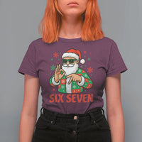 Cool Santa Six Seven Meme Christmas T Shirt For Women Funny 67 Holiday Hand Sign with Hipster Vibes - Wonder Print Shop