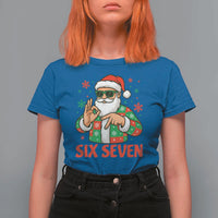 Cool Santa Six Seven Meme Christmas T Shirt For Women Funny 67 Holiday Hand Sign with Hipster Vibes - Wonder Print Shop