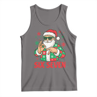 Cool Santa Six Seven Meme Christmas Tank Top Funny 67 Holiday Hand Sign with Hipster Vibes - Wonder Print Shop