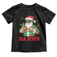 Cool Santa Six Seven Meme Christmas Toddler T Shirt Funny 67 Holiday Hand Sign with Hipster Vibes - Wonder Print Shop