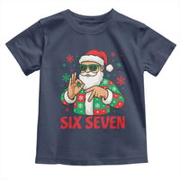 Cool Santa Six Seven Meme Christmas Toddler T Shirt Funny 67 Holiday Hand Sign with Hipster Vibes - Wonder Print Shop