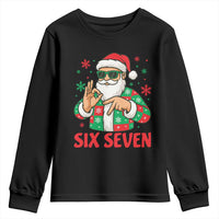 Cool Santa Six Seven Meme Christmas Youth Sweatshirt Funny 67 Holiday Hand Sign with Hipster Vibes - Wonder Print Shop