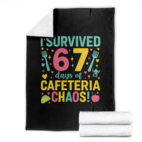 I Survived 67 Days of Cafeteria Chaos Throw Blanket Funny School Lunch Duty - Wonder Print Shop