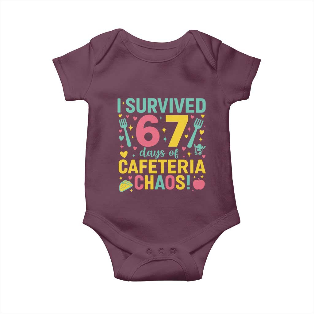 I Survived 67 Days of Cafeteria Chaos Baby Onesie Funny School Lunch Duty - Wonder Print Shop