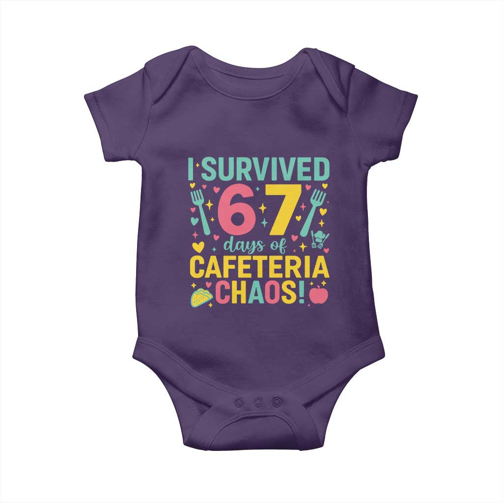I Survived 67 Days of Cafeteria Chaos Baby Onesie Funny School Lunch Duty - Wonder Print Shop
