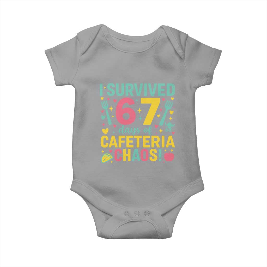 I Survived 67 Days of Cafeteria Chaos Baby Onesie Funny School Lunch Duty - Wonder Print Shop