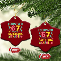 I Survived 67 Days of Cafeteria Chaos Ceramic Ornament Funny School Lunch Duty - Wonder Print Shop