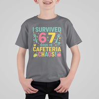 I Survived 67 Days of Cafeteria Chaos T Shirt For Kid Funny School Lunch Duty - Wonder Print Shop