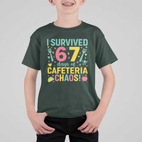 I Survived 67 Days of Cafeteria Chaos T Shirt For Kid Funny School Lunch Duty - Wonder Print Shop