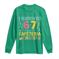 I Survived 67 Days of Cafeteria Chaos Long Sleeve Shirt Funny School Lunch Duty - Wonder Print Shop