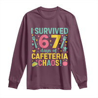 I Survived 67 Days of Cafeteria Chaos Long Sleeve Shirt Funny School Lunch Duty - Wonder Print Shop
