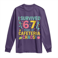 I Survived 67 Days of Cafeteria Chaos Long Sleeve Shirt Funny School Lunch Duty - Wonder Print Shop