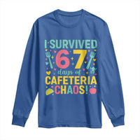 I Survived 67 Days of Cafeteria Chaos Long Sleeve Shirt Funny School Lunch Duty - Wonder Print Shop