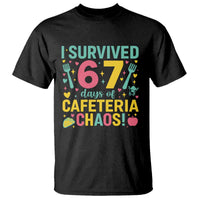 I Survived 67 Days of Cafeteria Chaos T Shirt Funny School Lunch Duty - Wonder Print Shop