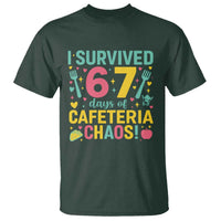 I Survived 67 Days of Cafeteria Chaos T Shirt Funny School Lunch Duty - Wonder Print Shop