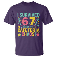 I Survived 67 Days of Cafeteria Chaos T Shirt Funny School Lunch Duty - Wonder Print Shop