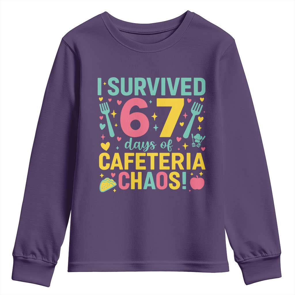 I Survived 67 Days of Cafeteria Chaos Youth Sweatshirt Funny School Lunch Duty - Wonder Print Shop