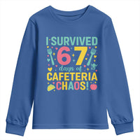 I Survived 67 Days of Cafeteria Chaos Youth Sweatshirt Funny School Lunch Duty - Wonder Print Shop