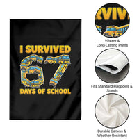 Funny School Bus Driver Garden Flag I Survived 67 Days of School - Wonder Print Shop
